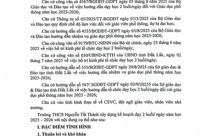 Kế hoạch tổ chức dạy học 2 buổi/ ngày năm học 2025 – 2026
