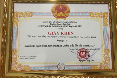 Thầy cô giáo Trường THCS Nguyễn Tất Thành tham gia Liên hoan nghệ thuật quần chúng xã Quảng Phú lần thứ I năm 2025 Thầy cô giáo Trường THCS Nguyễn Tất Thành tham gia Liên hoan nghệ thuật quần chúng xã Quảng Phú lần thứ I năm 2025